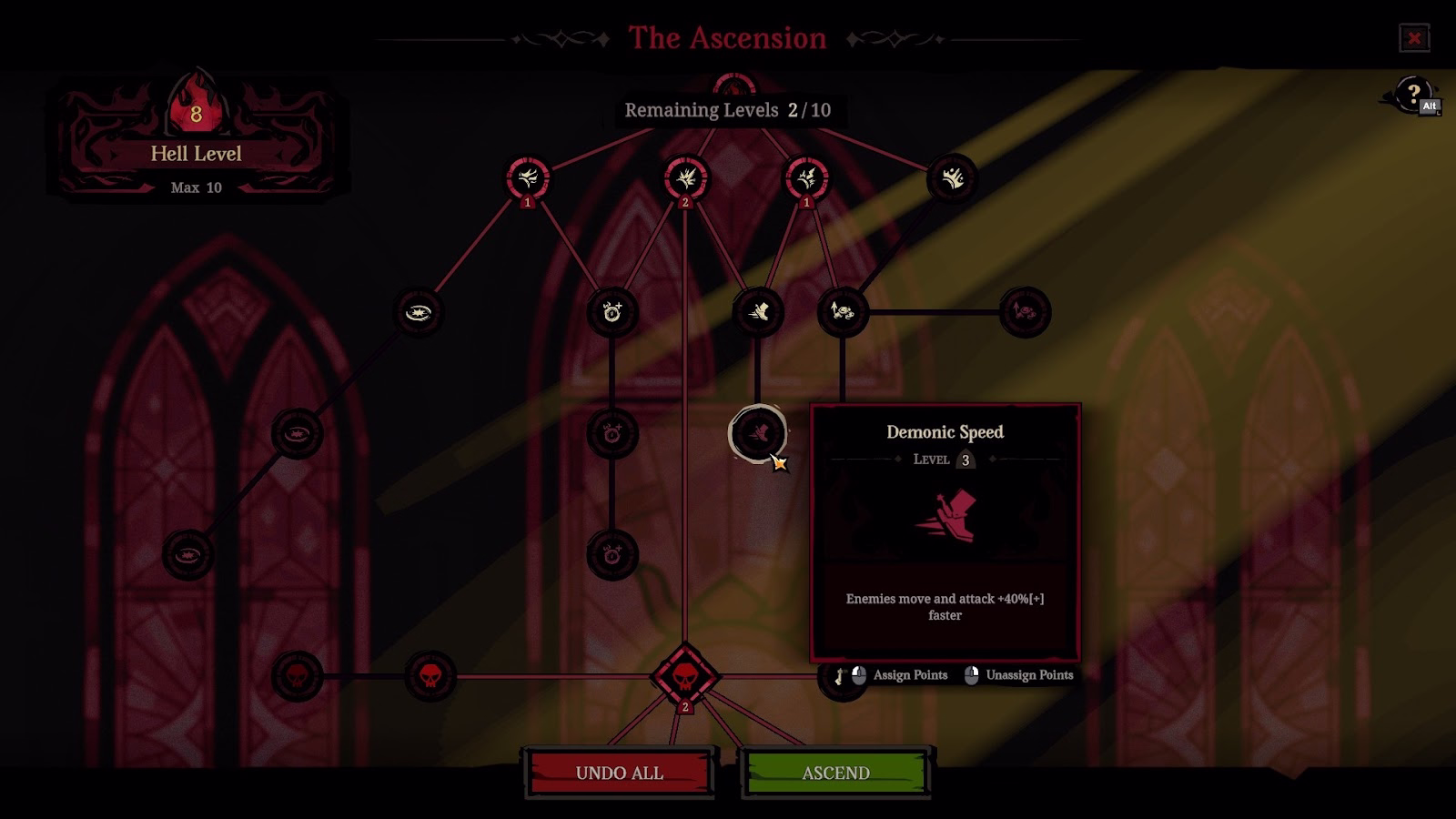 Selecting Penances in the Ascension Tree